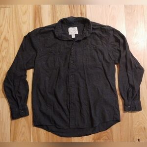 St. John's Bay Long Sleeve Grey Casual Button Down Shirt Men's Size Large